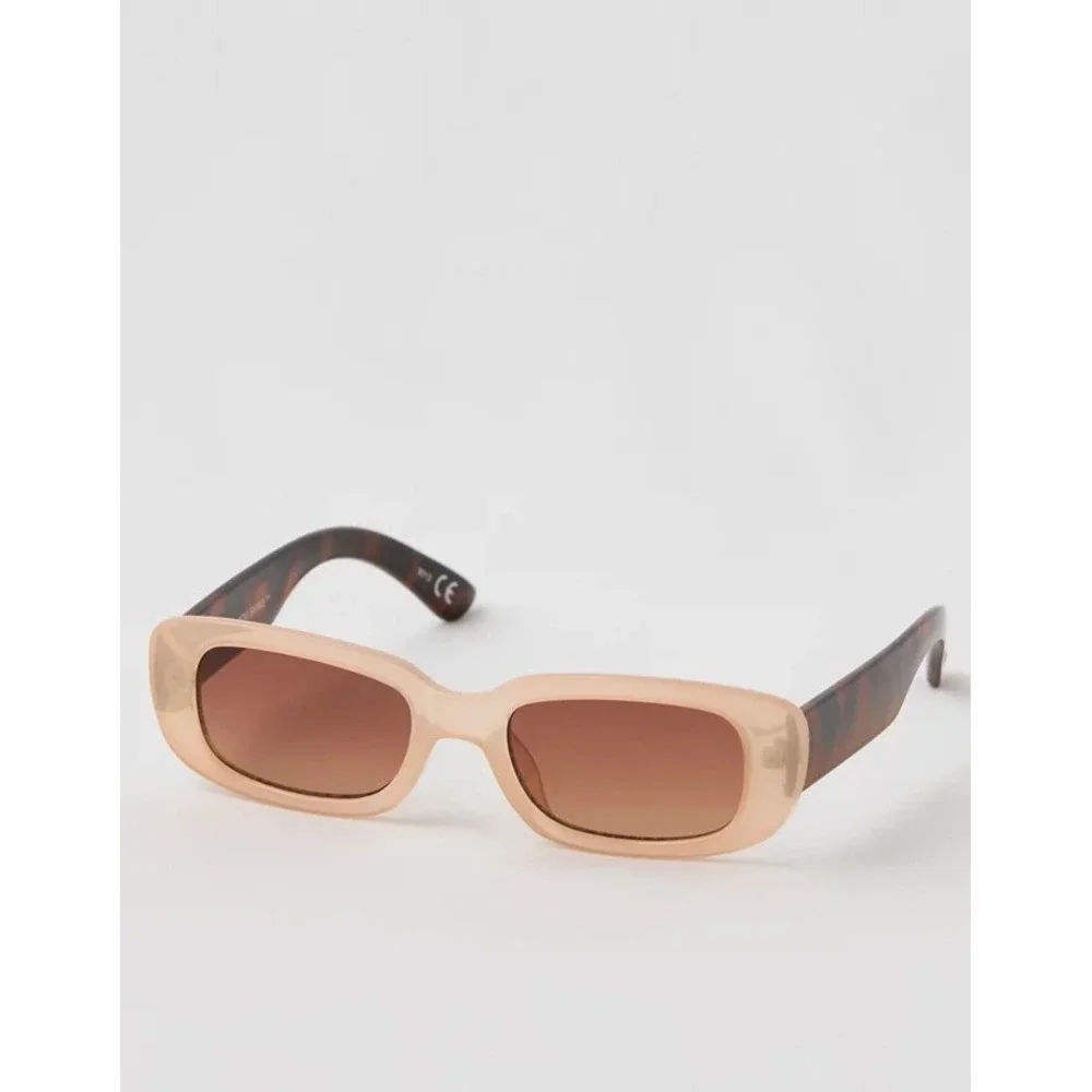 New Aerie Mini Dare To Square Sunglasses - Cream/Beige Y2K 90s Retro Rectangle